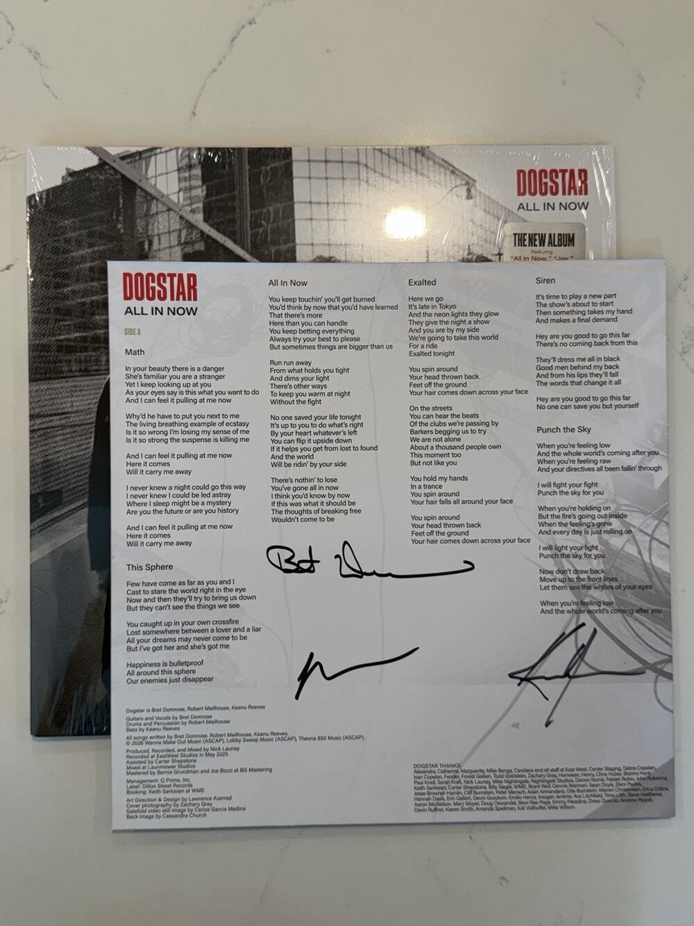 Keanu Reeves Dogstar All In Now Clear Vinyl LP + Signed Insert AUTOGRAPHED #4